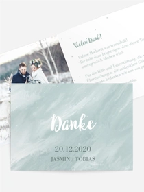 Dankeskarte Hochzeit "Schneevorhang"