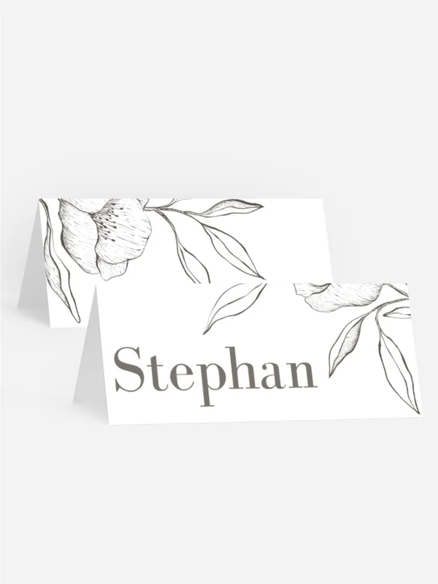 Tischkarte Geburtstag sanfte Blumen