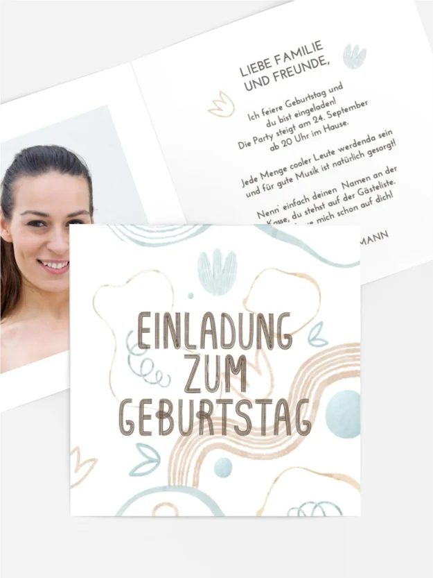 Geburtstagseinladung Pastelltöne