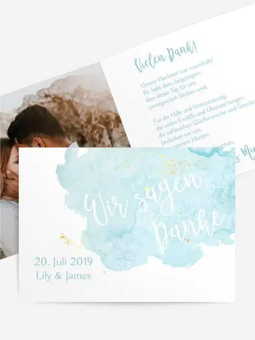 Dankeskarte Hochzeit "Wolke Sieben"