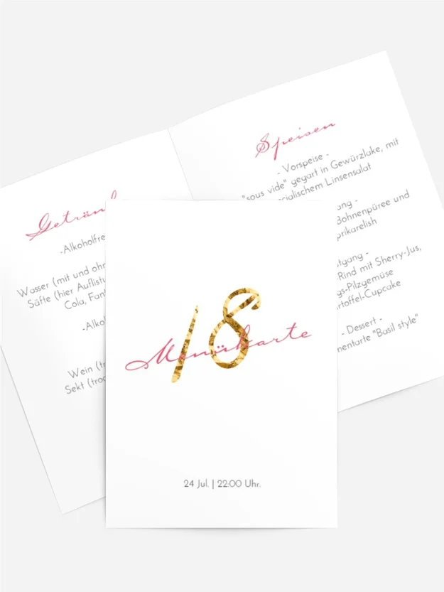Menükarte Geburtstag Entzückend 18