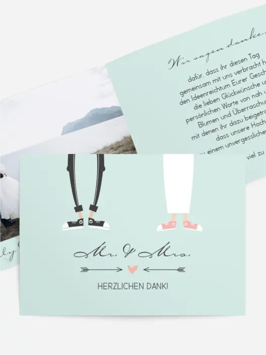 Dankeskarte Hochzeit "Pärchen"