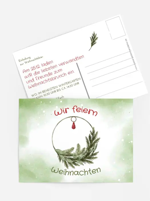 Einladung Weihnachten Weihnachtskugel