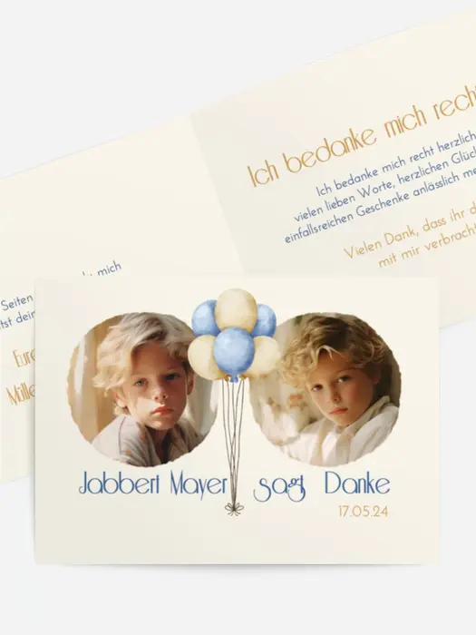 Dankeskarte Konfirmation  Bälle herum