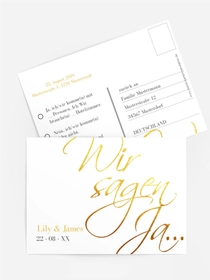Antwortkarte Goldene Buchstaben