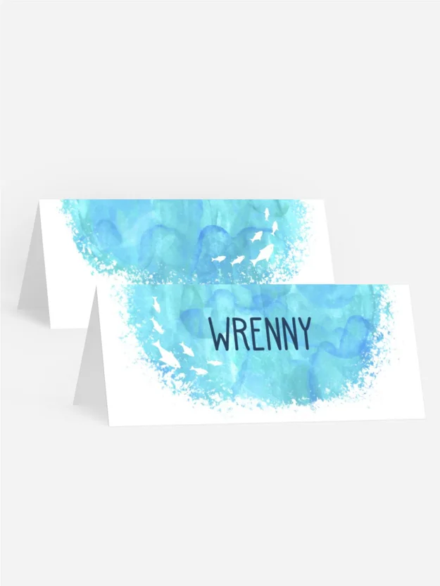 Tischkarte Konfirmation Blaue Lagune