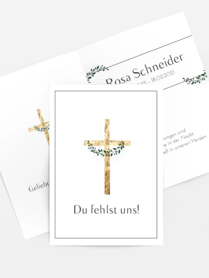 Sterbebildkarte Goldenes Denkmal Sterbebildkarte Goldenes Denkmal