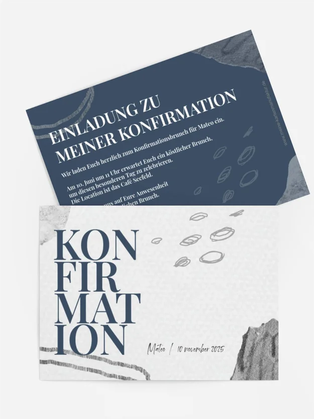 Einladungskarte Konfirmation Felsen des Himmels