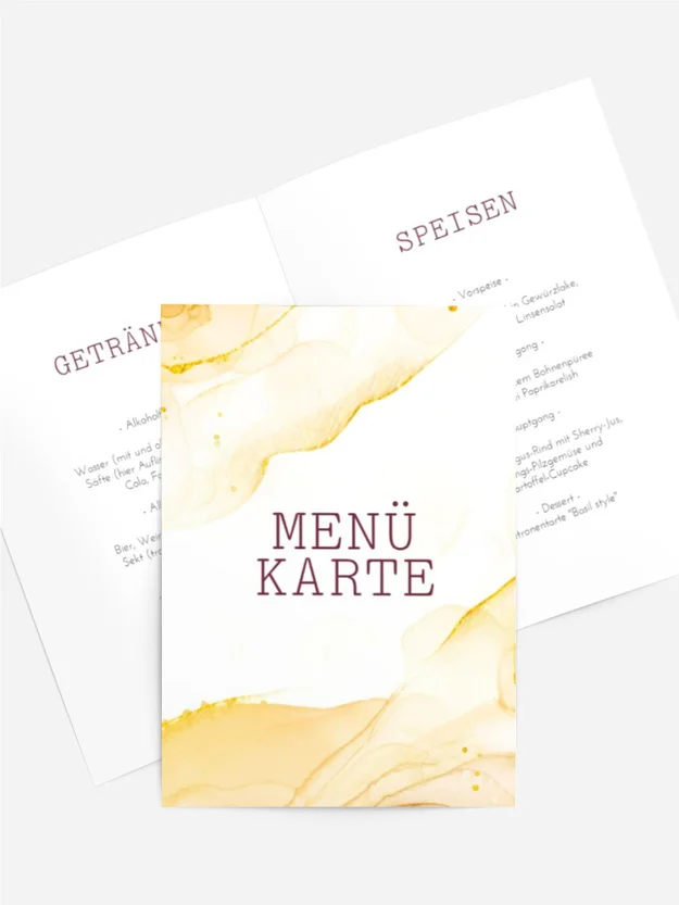 Menükarte Geburtstag Gold 50