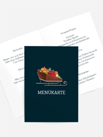Menükarte Weihnachten Schlitten Vom Weihnachtsmann