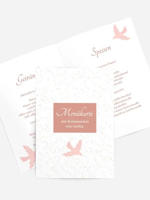Menükarte Kommunion Heiliger Geist