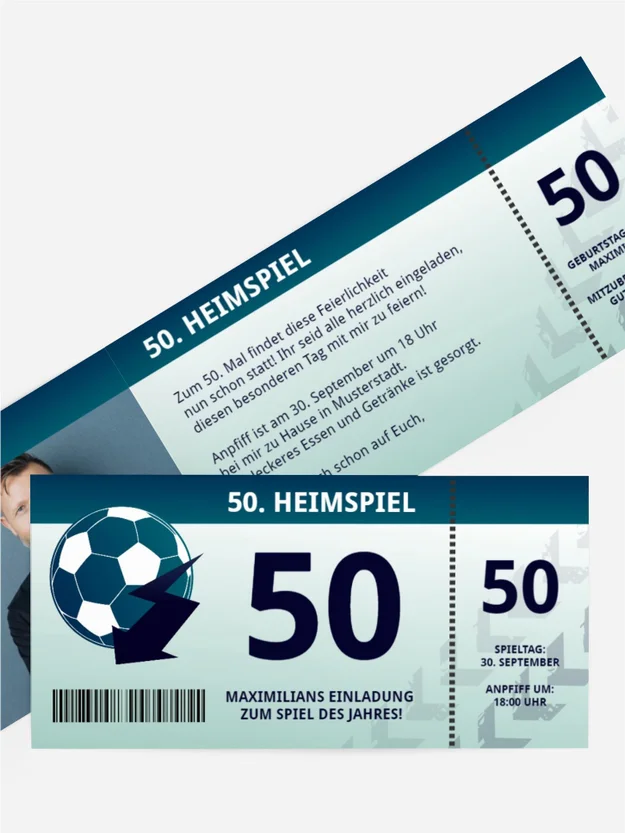 Geburtstagseinladung Heimspiel 50 Foto