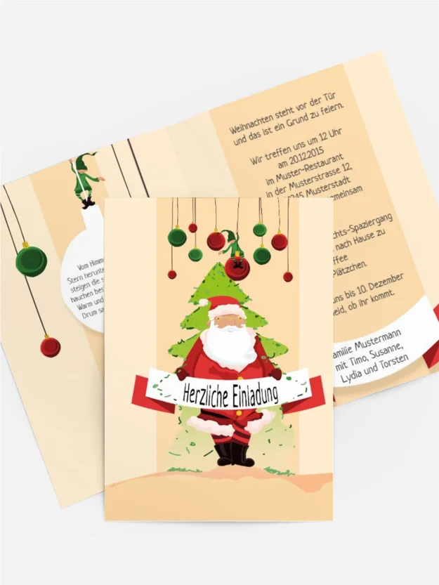 Weihnachtseinladung Wichtel