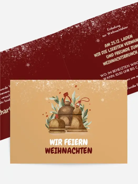 Einladung Weihnachten Roter Kranz