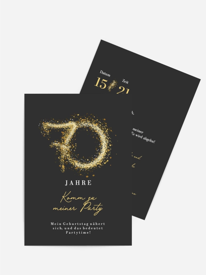 Geburtstagseinladung Funken aus Gold Geburtstagseinladung Funken aus Gold