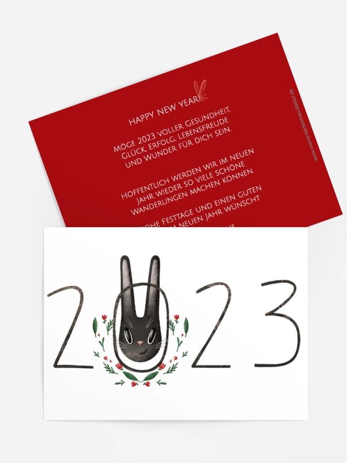 Neujahrskarte Jahr des Kaninchens Neujahrskarte Jahr des Kaninchens