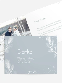 Dankeskarte Hochzeit "Eiskristalle"
