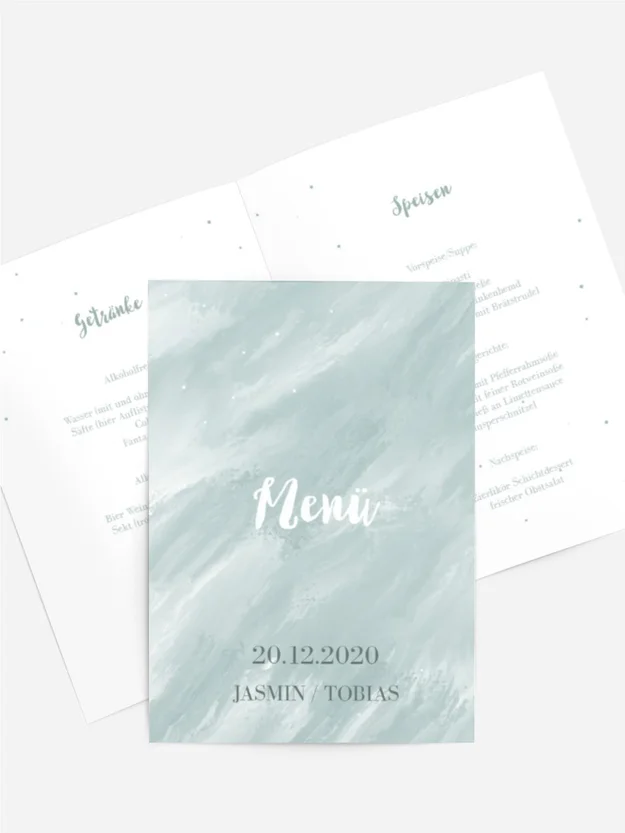 Menükarte Schneevorhang
