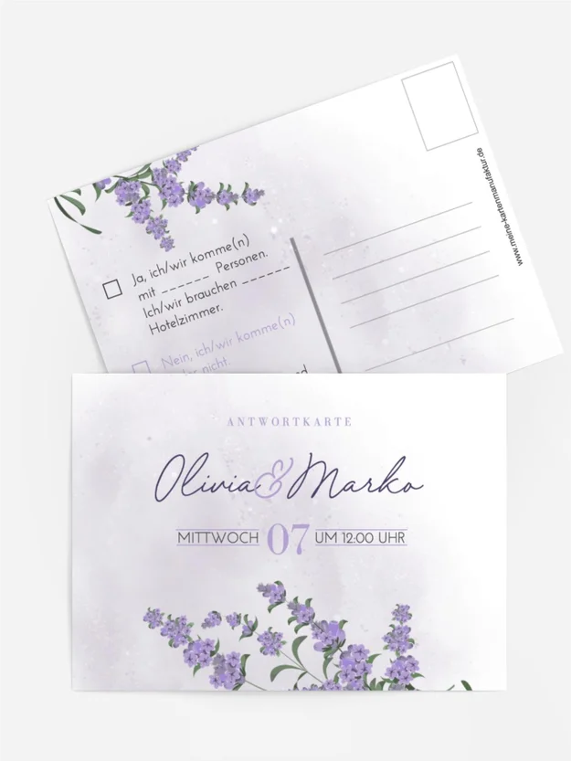 Antwortkarte lila Schatten