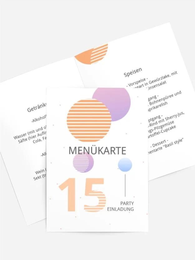 Menükarte Geburtstag Birthday Universe