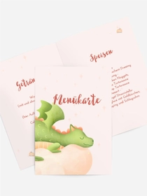 Menükarte Geburtstag Schlafender Drache