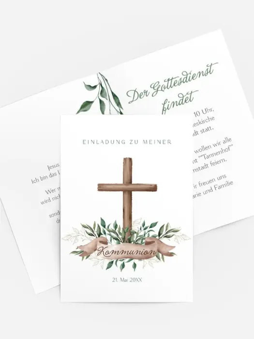Einladungskarte Kommunion Mein Kreuz