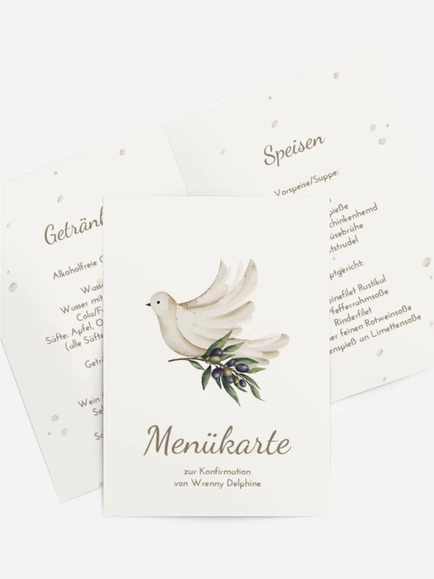Menükarte Konfirmation  Gemütlichkeit