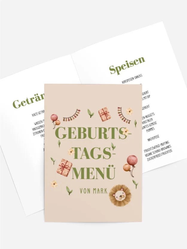 Menükarte Geburtstag Spielset