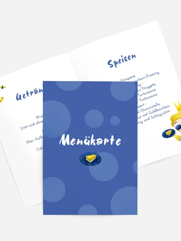 Menükarte Geburtstag  Fest des kleinen Prinzen