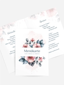 Menükarte Präsente Blumenflut