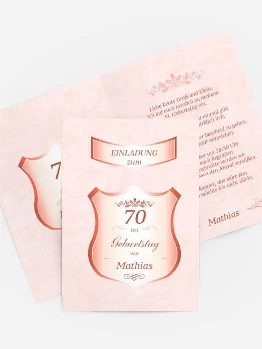 Geburtstagseinladung 70 label