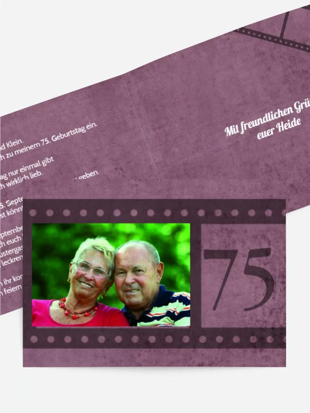 Geburtstagseinladung Retrofilm 75 Foto
