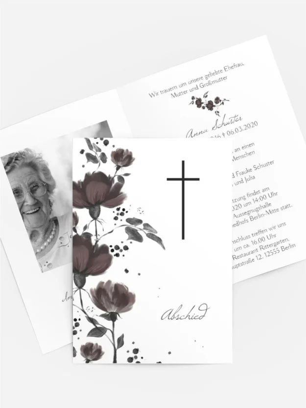 Trauerkarte Blumenfreundin Trauerkarte Blumenfreundin