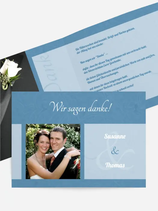 Dankeskarte Hochzeit "Hochzeitsglück"