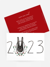Neujahrskarte Jahr des Kaninchens