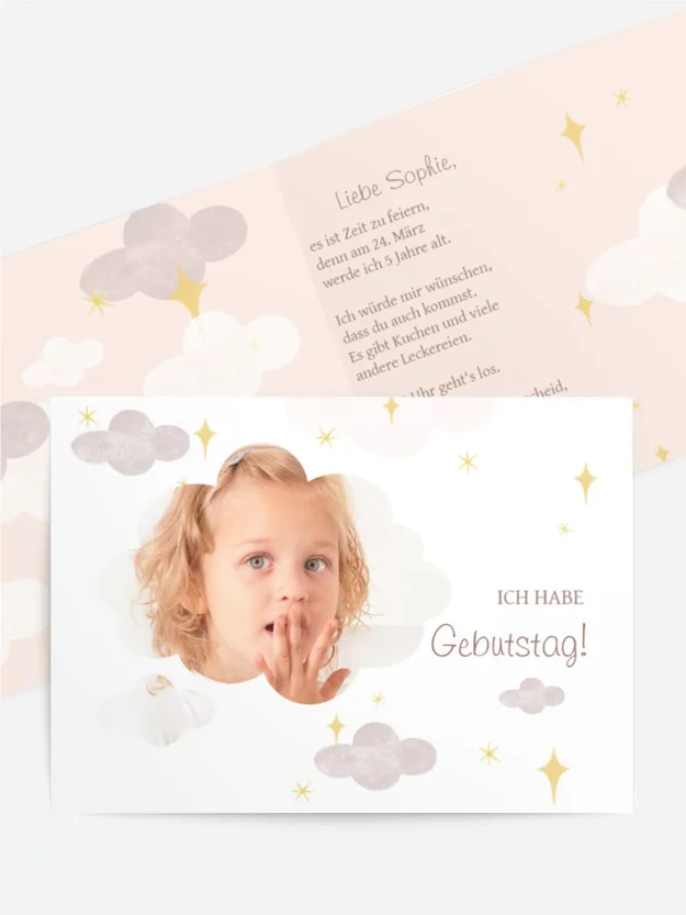 Geburtstagseinladung Wölkchen