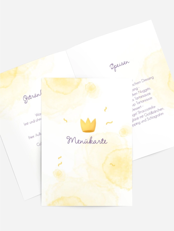 Menükarte Geburtstag Prinzessinnenspaß Menükarte Geburtstag Prinzessinnenspaß