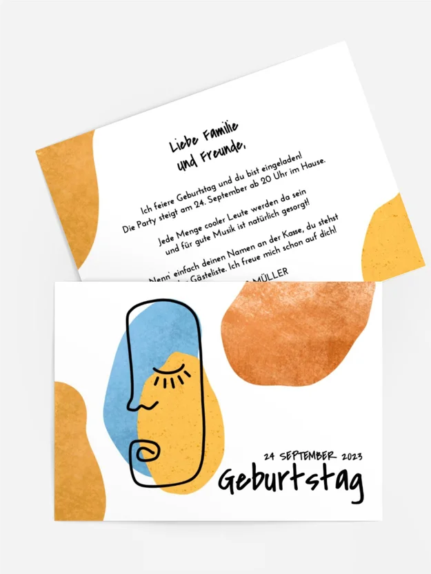 Geburtstagseinladung Helle Farben