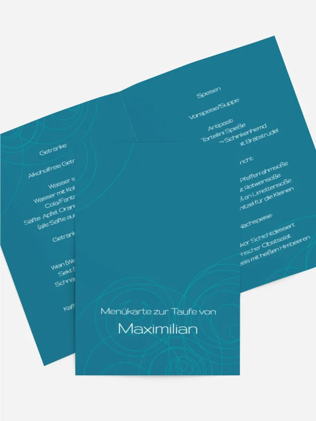 Menuekarte Taufe Circles Menuekarte Taufe Circles