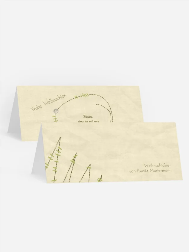Weihnachten Tischkarte Nahtbaum