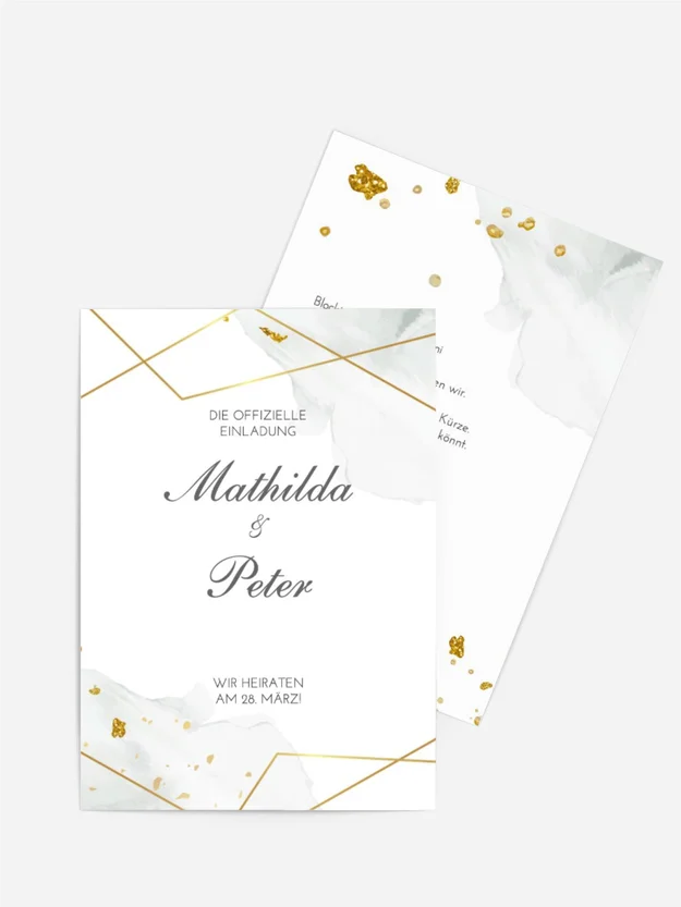 Save the Date Karte Goldstücke