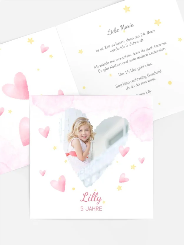 Geburtstagseinladung Herzchentraum 2 Geburtstagseinladung Herzchentraum 2