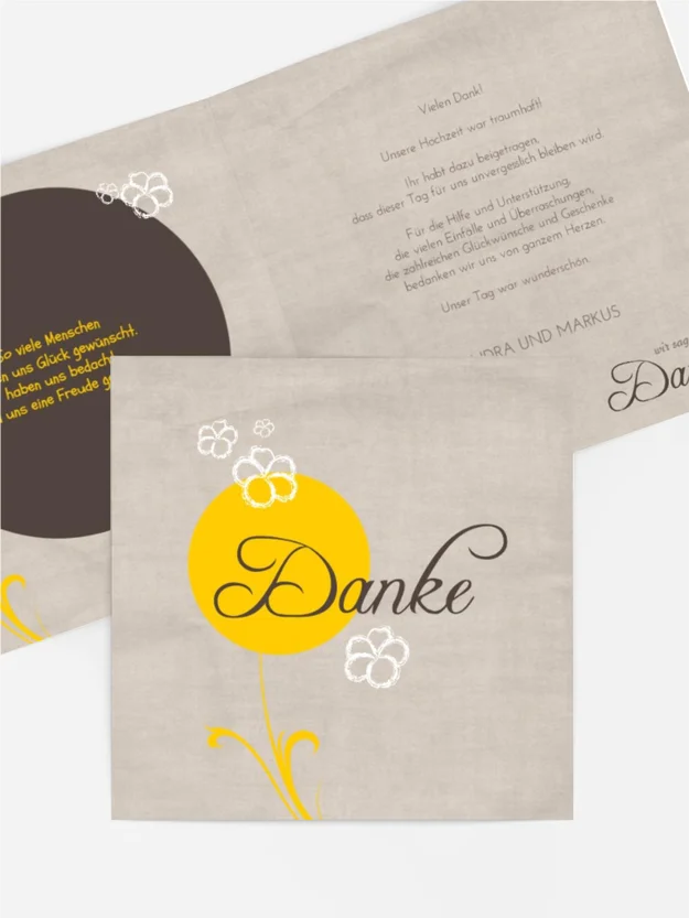 Dankeskarte Hochzeit "Fantasyflower 2"