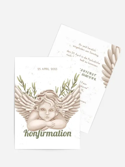 Einladungskarte Konfirmation Engel's Flügel Einladungskarte Konfirmation Engel's Flügel