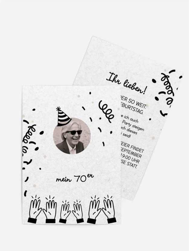 Geburtstagseinladung Hände feiern