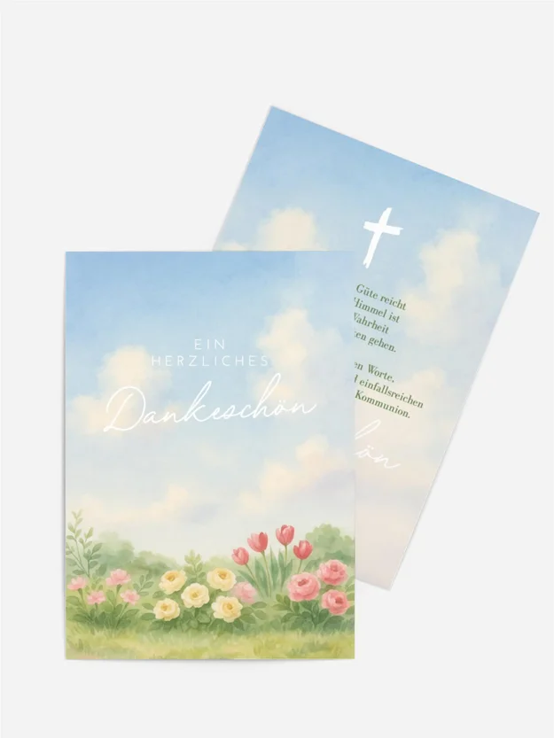 Dankeskarte Firmung Grasbewachsene Wiesen