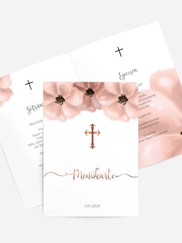 Menükarte Konfirmation Blütenzauber