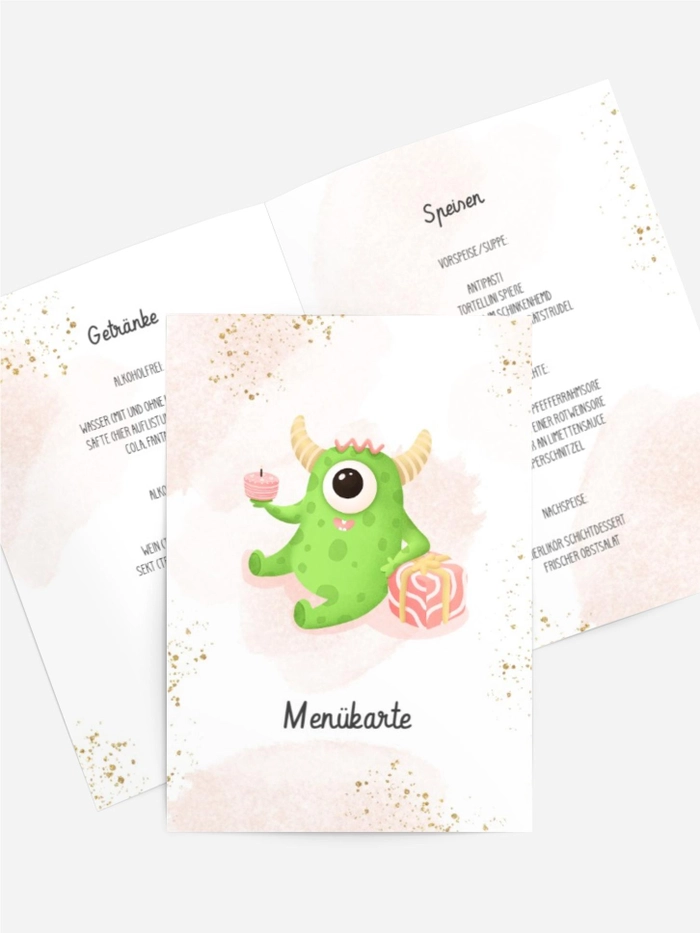 Menükarte Geburtstag Monsterspaß