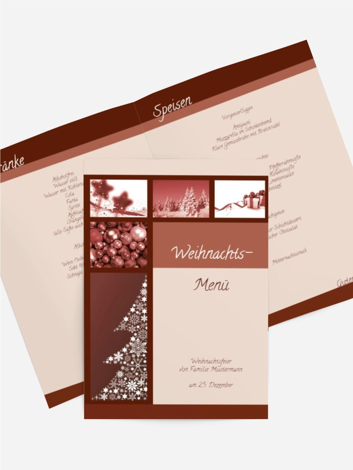 Weihnachtsmenükarte Classic Weihnachtsmenükarte Classic