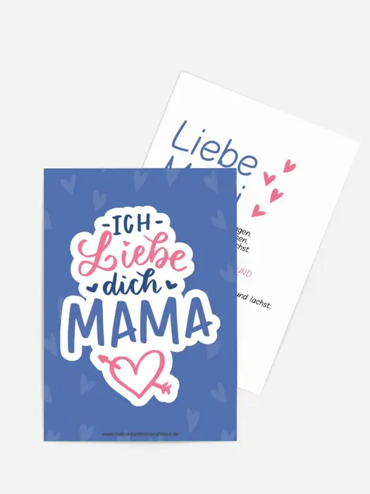 Grußkarte zum Muttertag Herzfällt